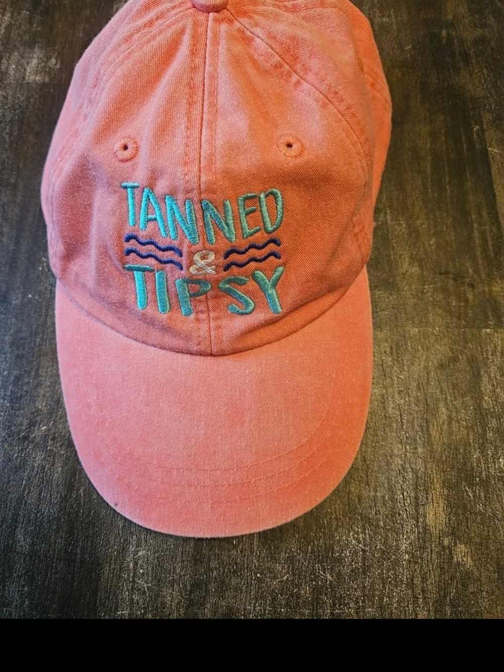 Adams Coral Pink 'Tanned & Tipsy' Embroidered Baseball Cap